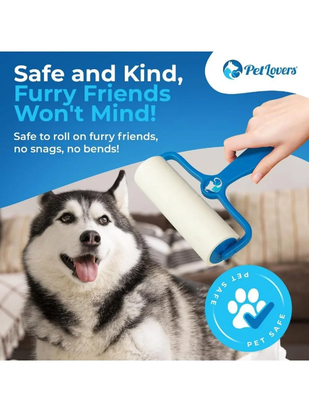 Extra Sticky Lint Roller for Pet Hair Removal - 270 Sheets, 3 Pack, Ideal for